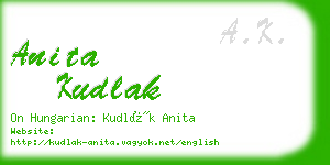 anita kudlak business card